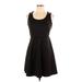 Poetry Clothing Cocktail Dress - A-Line Scoop Neck Sleeveless: Black Print Dresses - Women's Size Large