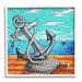 Breakwater Bay Maritime Anchor On Beach Framed Giclee Art Design By Megan Duncanson Wood in Brown | 17 H x 17 W x 1.5 D in | Wayfair