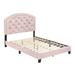 GZMWON Upholstered Platform Bed Frame w/ Adjustable Headboard Upholstered in Pink | 81.41 H x 58.21 W x 46.51 D in | Wayfair NIUNIUB011120845