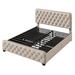 GZMWON Platform Bed Frame w/ Four Drawers Upholstered/Metal in Brown | 84.71 H x 64.71 W x 42.21 D in | Wayfair NIUNIUWF306746AAA