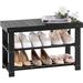 Red Barrel Studio® 6 Pair Shoe Storage Bench Wood/Manufactured Wood in Black | 17.7 H x 27.6 W x 11 D in | Wayfair C971B03E4CEB4795BD8A2CAD2A680A7B