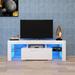 Wrought Studio™ Entertainment TV Stand, Large TV Stand TV Base Stand w/ LED Light TV Cabinet._17.72" H x 51.18" W x 13.78" D in White | Wayfair