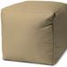 Latitude Run® 17" Cool Neutral Ivory Solid Color Indoor Outdoor Pouf Ottoman Polyester | 17 H x 17 W x 17 D in | Wayfair