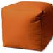 Latitude Run® 17" Cool Neutral Ivory Solid Color Indoor Outdoor Pouf Ottoman Polyester in Orange | 17 H x 17 W x 17 D in | Wayfair