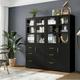 Latitude Run® 5 Shelf Bookcase w/ Drawers & Doors, 67.5" Tall Bookcases, Wooden Storage Bookshelf For Living Room Home Office Finish Wood | Wayfair
