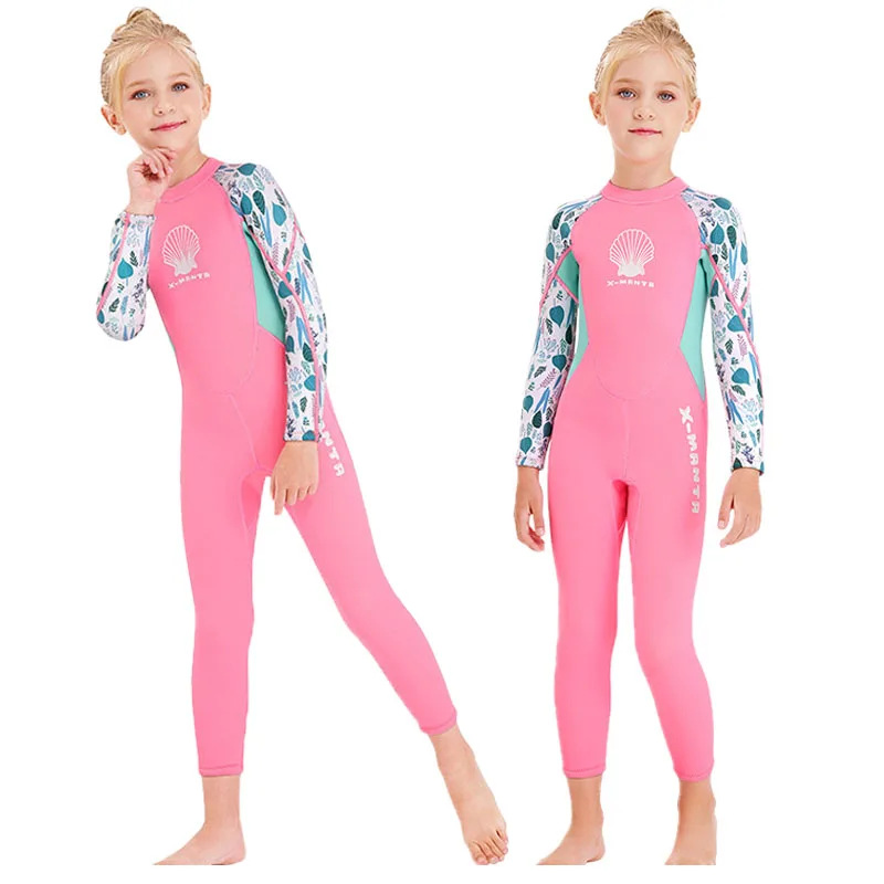 Maillot de bain filles 2.5MM néoprène épais combinaison chaude à manches longues plongée Surf costume méduse vêtements maillot de bain filles pour les Sports nautiques