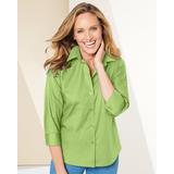 Draper's & Damon's Women's Foxcroft Wrinkle-Free Solid 3/4 Sleeve Shirt - Green - 10 - Misses