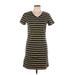 Old Navy Casual Dress - Shift: Yellow Stripes Dresses - Women's Size Large