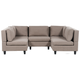 5-Sitzer Sofa Braun Stoffbezug U-Förmig mit Kissen Schwarze Beine Modular Modern Modulsofa Wohnlandschaft Wohnzimmer Salon Wohnecke