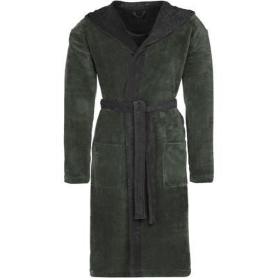 Unisex-Bademantel VOSSEN "Poppy, ideal für Sauna & Spa, Hotelbademantel, Morgenmantel" Gr. M, grün (mud grün, anthrazit), L:115cm in Gr. M, Doubleface, Hausmäntel Image