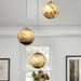 Modern 3-Light Glazed Glass Pendant Lamp Set Handblown Round Ceiling Lamp in a Cosmic Design