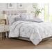 5 Pc Damask Printed Comforter Set Grey