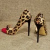 Only maker Frauen Peep Toe Pumps 12cm High Heels Leoparden muster Sandalen Kleid Party Office Slipper große Frau Schuhe