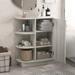 Open Cabinet with Adjustable Plates, Arc-shape Bathroom Vanity Dresser Single Door Medicine Cabinet Pantry Cupboard, Oak