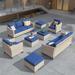 XIZZI 8-Piece Outdoor Patio Furniture Rattan Wicker Conversation Set with Ottomans