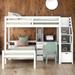 Twin Size Kids Bed Loft Bed with a Stand-alone Bed Storage Staircase, Desk, Shelves and Drawers Kids Furniture, Gray