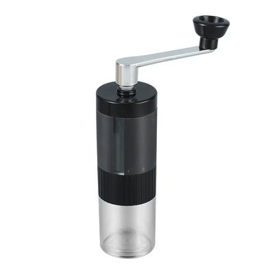 Adjustable hand-crank coffee bean grinder