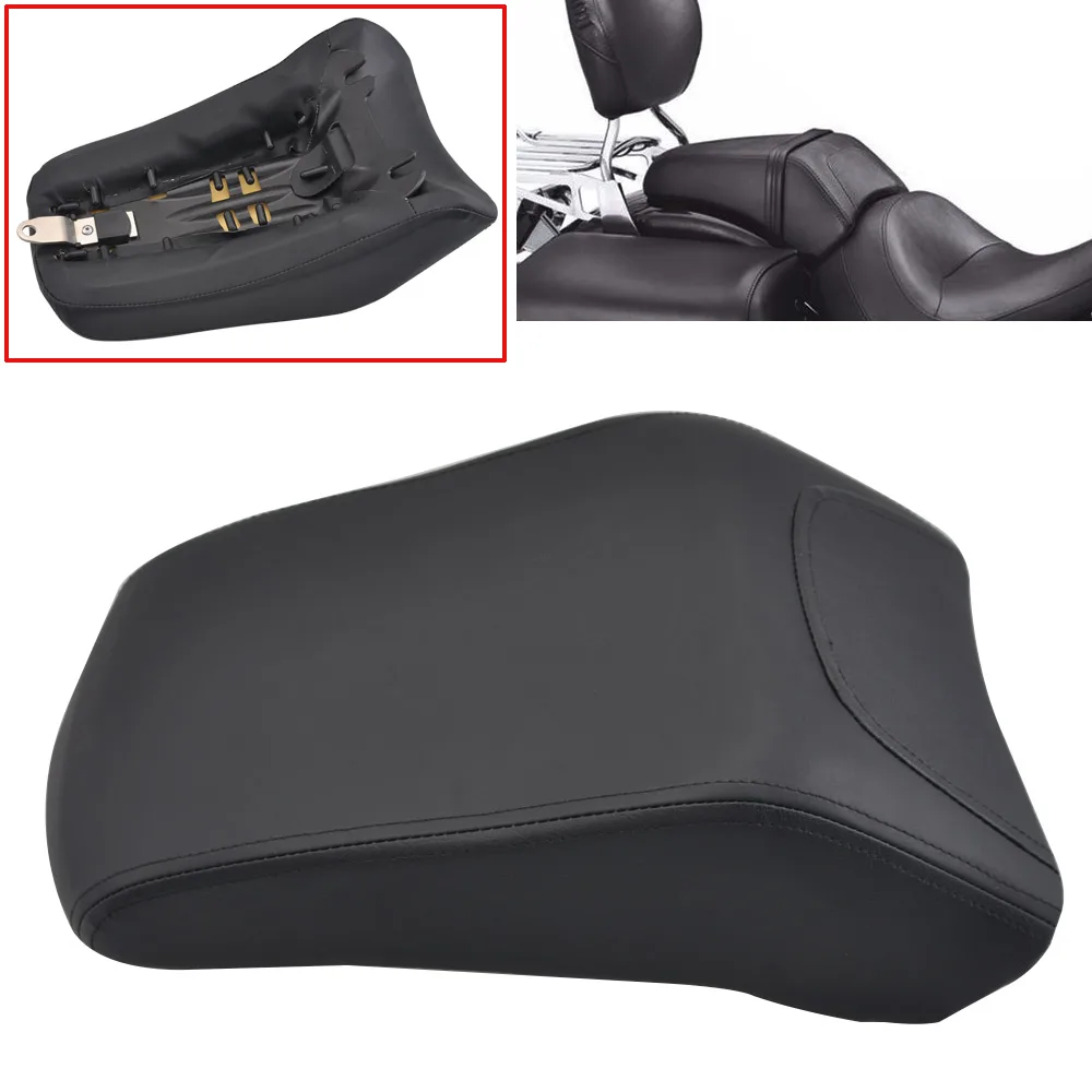 Schwarz Kissen Motorrad Hinten Passagier Sitz Für Harley Davidson Softail Fat Boy FLSTF 2008-2014