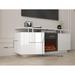 Modern 160CM High Gloss Fireplace TV Stand with Flame Color Changes, Media Storage Cabinets Entertainment Center