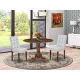 East West Furniture Kitchen Table Set Includes a Round Kitchen Table and Chairs, Antique Walnut (Pieces Options)