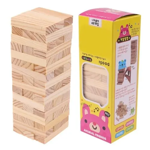 48 teile/satz DIY Turm Holz montiert Bausteine Spielzeug für Kinder Familien spiel Domino Stapler