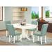 East West Furniture Dinette Set Includes an Oval Kitchen Table and Chairs, Linen White (Pieces Options)