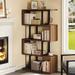 5-Tier Bookshelf, S-Shaped Z-Shelf Bookshelves,Brown