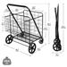 Moasis 40''H Folding Shopping Cart with Dual Storage Baskets