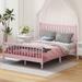 Mid-Century Modern Style Queen Size Platform Bed with Gourd Shaped Decor, Minimalist Design Queen Bed Frame