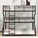 Full XL over Twin XL over Queen Size Triple Bunk Bed, Safety Guardrail