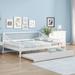 Wooden Full Size Daybed Sofa Bed with Support Legs and Twin Size Trundle