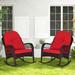 Costway 2PCS Patio Wicker Rocking Chair W/Seat Back Cushions & Lumbar - See Details