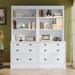 Merax 83.4"Tall Bookshelf Suite,Modern Bookcase Suite with LED Lighting, Drawers and Open Shelves