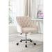 Velvet Fabric Home Office Desk Chair, Modern Cute Swivel Shell Chair, Wheels Swivel Height Adjustable Upholstered Vanity Chair