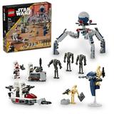 LEGO Star Wars Clone Trooper & Battle Droid Battle Pack Set for Kids Buildable Toy Speeder Bike Vehicle Tri-Droid and Defensive Post Collectible Gift for Boys and Girls Aged 7 and Up 75372