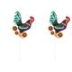 2pcs Rustic Style Rooster Stake Garden Rooster Decor Metal Rooster Art Decorative Rooster Garden Decor