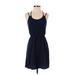 One Clothing Casual Dress - Mini: Blue Solid Dresses - Women's Size Small