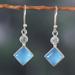 Diamond Portal,'Blue-Toned Chalcedony and Blue Topaz Dangle Earrings'
