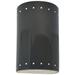 Ambiance 9 1/2"H Gray Perfs Cylinder LED Outdoor Wall Sconce