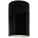 Ambiance 12 1/2"H Gloss Black White Cylinder LED Wall Sconce