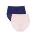 Plus Size Women's 2-Pack Breathable Shadow Stripe Brief by Comfort Choice in Midtone Pack (Size 10)