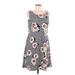 RN Studio By Ronni Nicole Casual Dress - Mini Scoop Neck Sleeveless: White Floral Dresses - Women's Size Large