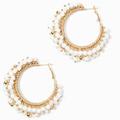Lilly Pulitzer Jewelry | Lilly Pulitzer White & Gold Beaded Resort Hoop Earrings Nwt! | Color: Gold/White | Size: Os