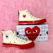 Converse Shoes | Converse X Comme Des Garcons Play All Star Chuck '70 Hi Red Sole - White | Color: Red/White | Size: 8