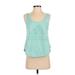 Adidas Active Tank Top: Teal Graphic Activewear - Women's Size Small