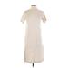 Old Navy Casual Dress - Shift Mock Short sleeves: Ivory Print Dresses - Women's Size X-Small