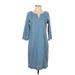 Talbots Casual Dress - Shift: Blue Print Dresses - Women's Size 4