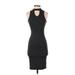 Love, Fire Casual Dress - Midi Mock Sleeveless: Gray Print Dresses - Women's Size Small