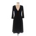BCBGMAXAZRIA Casual Dress - Midi: Black Solid Dresses - Women's Size Medium
