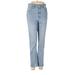 BDG Jeans - High Rise Straight Leg Boyfriend: Blue Bottoms - Women's Size 28 - Light Wash